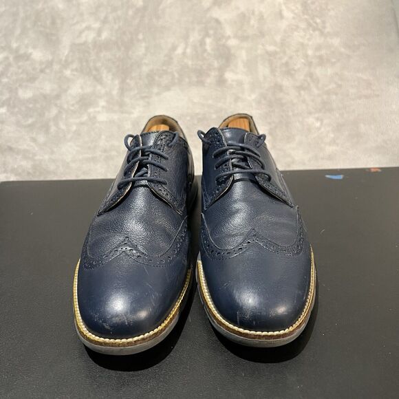 Cole Haan OS Grand Wingtip Oxford Men's 10 Blue C12699 Leather Shoes - Picture 2 of 10